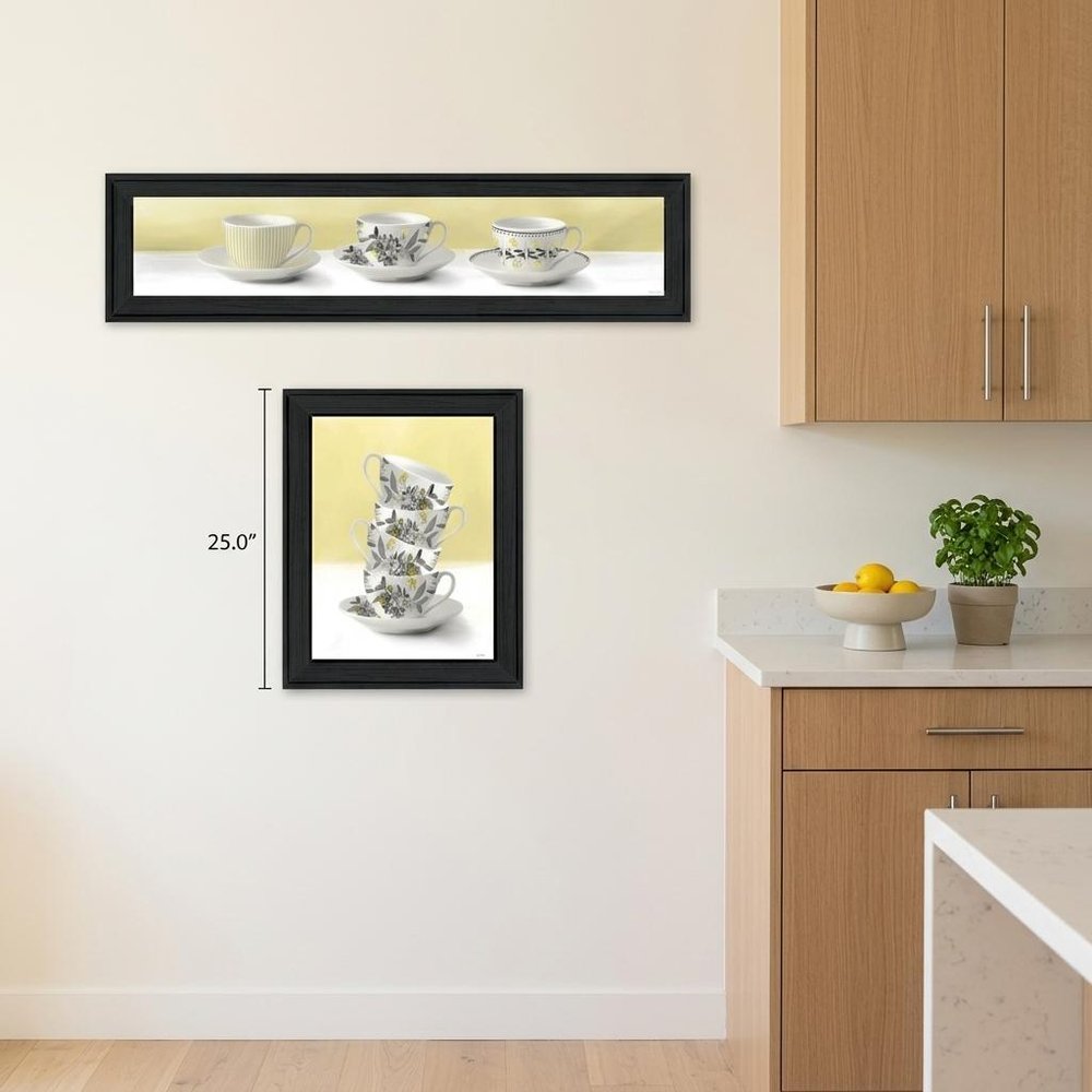 Set Of Two Teacups Black Framed Print Kitchen Wall Art HomeRoots