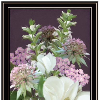 Set Of Two Lilac and Wild Plum Bouquet Black Framed Print Wall Art HomeRoots