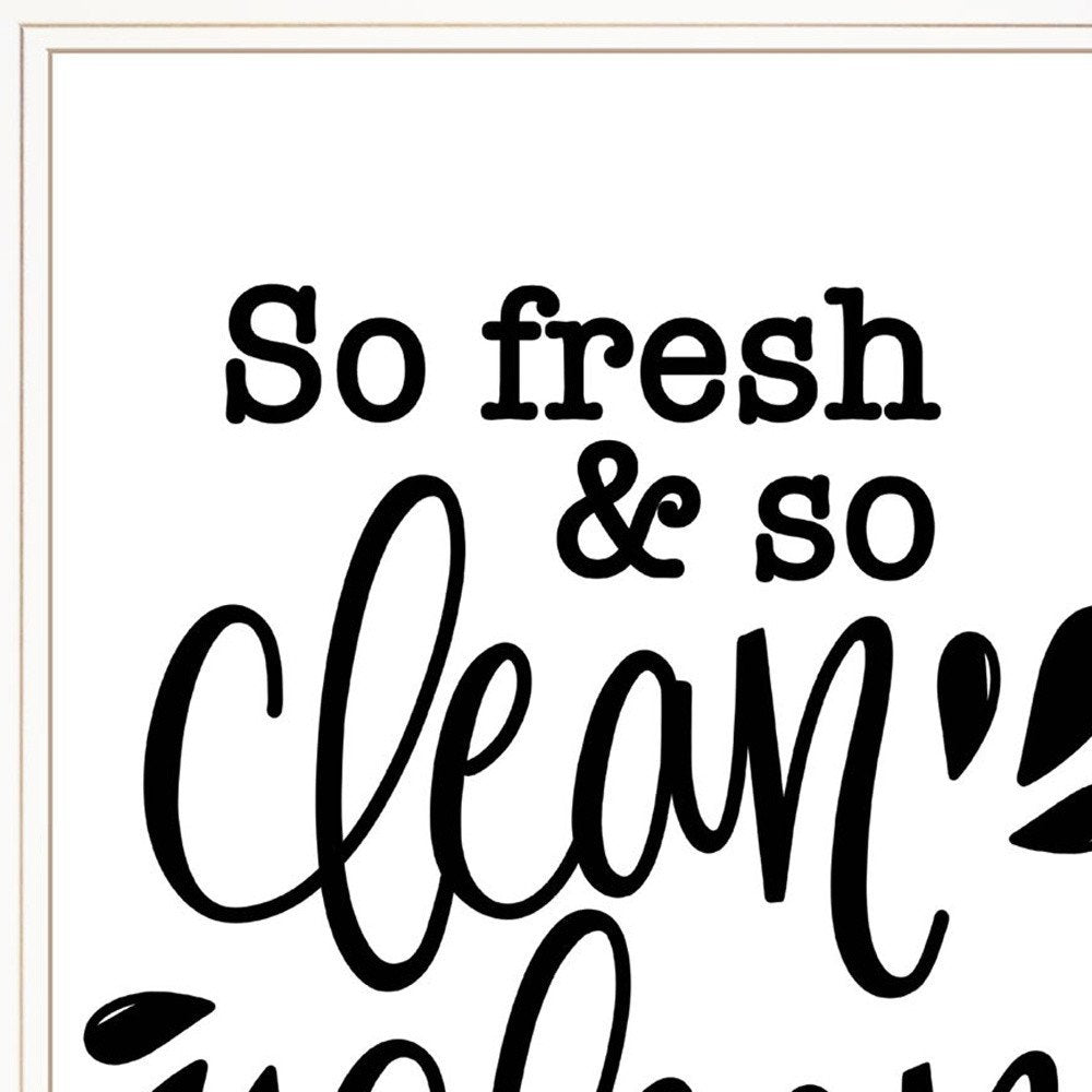 Set Of Two Clean or Shower Together White Framed Print Bathroom Wall Art — view 3