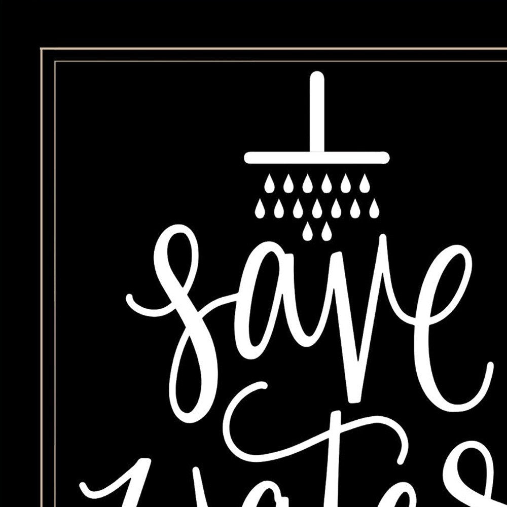 Set Of Two Clean or Shower Together Black Framed Print Bathroom Wall Art HomeRoots