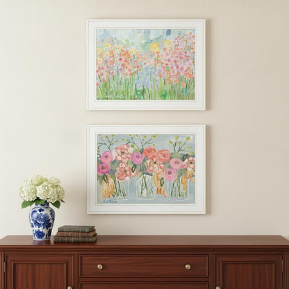 Set Of Two Garden Flowers II 2 White Framed Print Wall Art HomeRoots