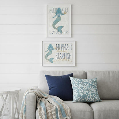Set Of Two Two Mermaids 1 White Framed Print Wall Art HomeRoots