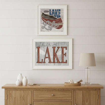 Set Of Two Lake Life is Better 1 White Framed Print Wall Art HomeRoots