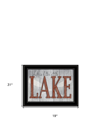 Set Of Two Lake Life is Better 2 Black Framed Print Wall Art HomeRoots
