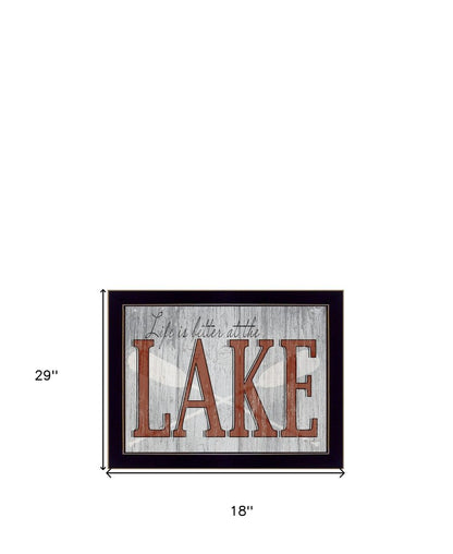 Set Of Two Lake Life is Better 2 Black Framed Print Wall Art HomeRoots