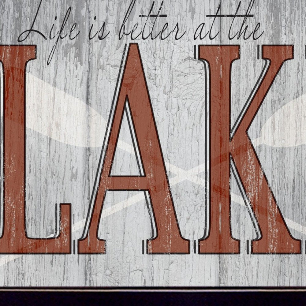 Set Of Two Lake Life is Better 2 Black Framed Print Wall Art — view 8