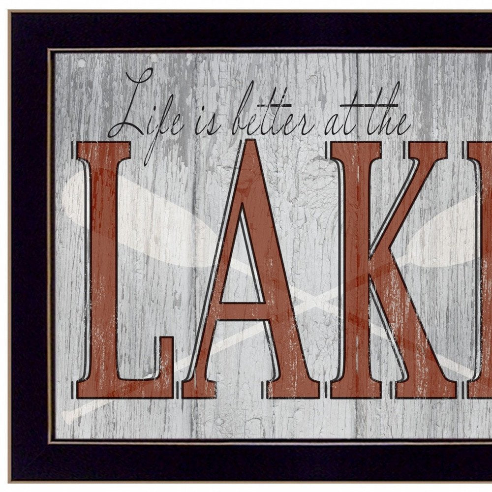 Set Of Two Lake Life is Better 2 Black Framed Print Wall Art HomeRoots