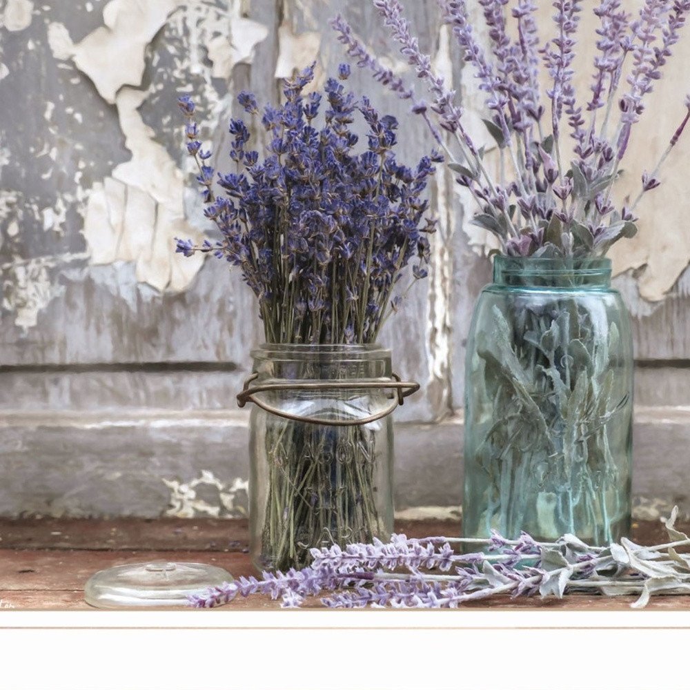 Set Of Three Love Life And Lavender White Framed Print Wall Art HomeRoots