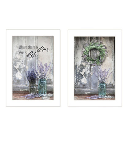Set Of Two Love and Memories White Framed Print Wall Art HomeRoots