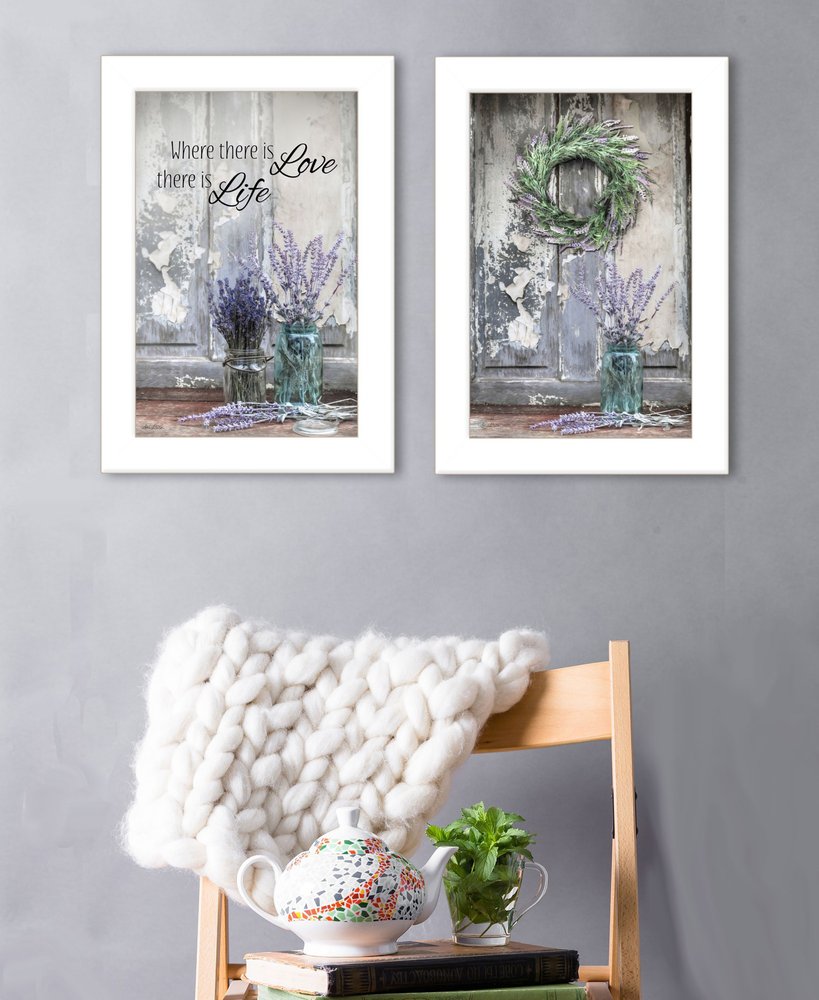 Set Of Two Love and Memories White Framed Print Wall Art HomeRoots