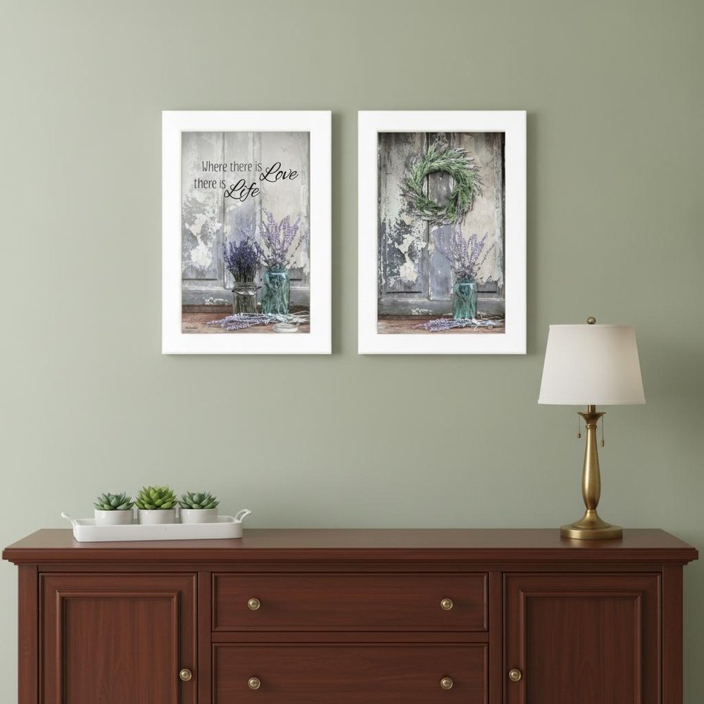 Set Of Two Love and Memories White Framed Print Wall Art — view 8