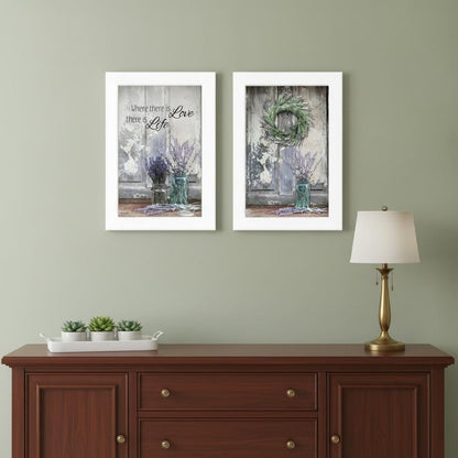 Set Of Two Love and Memories White Framed Print Wall Art HomeRoots