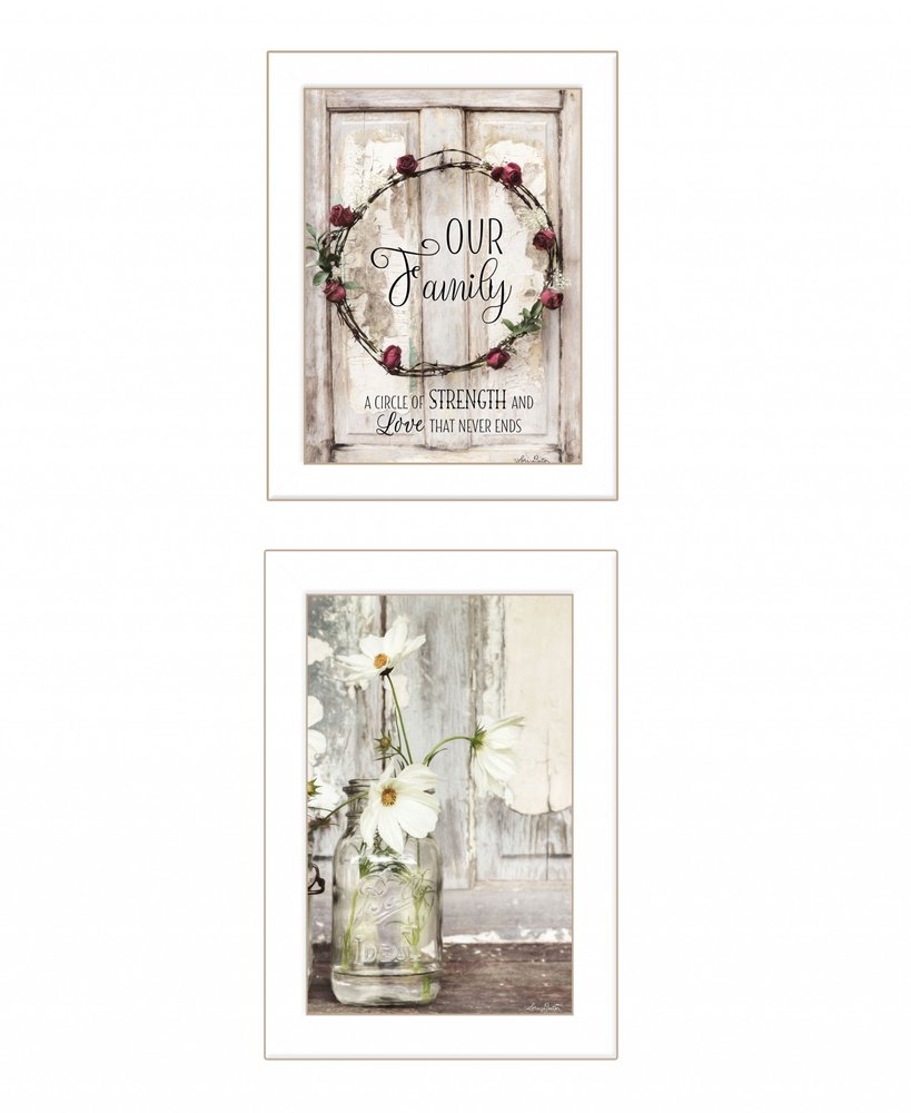 Set Of Two Our Family Blossoms 1 White Framed Print Wall Art HomeRoots