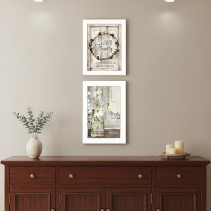 Set Of Two Our Family Blossoms 1 White Framed Print Wall Art HomeRoots
