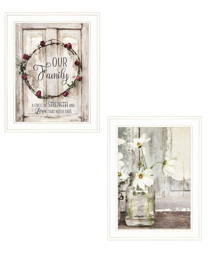 Set Of Two Our Family Blossoms White Framed Print Wall Art HomeRoots