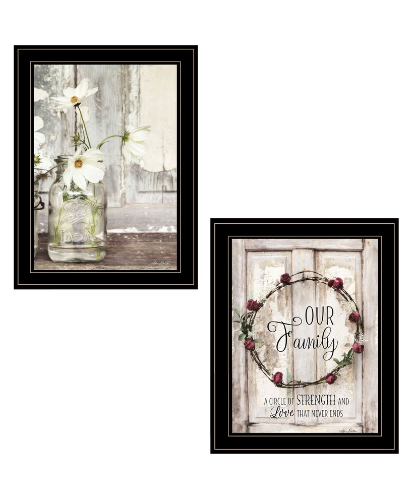 Set Of Two Our Family Blossoms 1 White Framed Print Wall Art — view 5