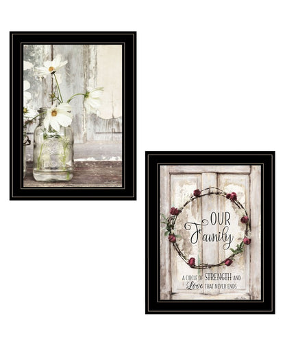 Set Of Two Our Family Blossoms 1 White Framed Print Wall Art HomeRoots