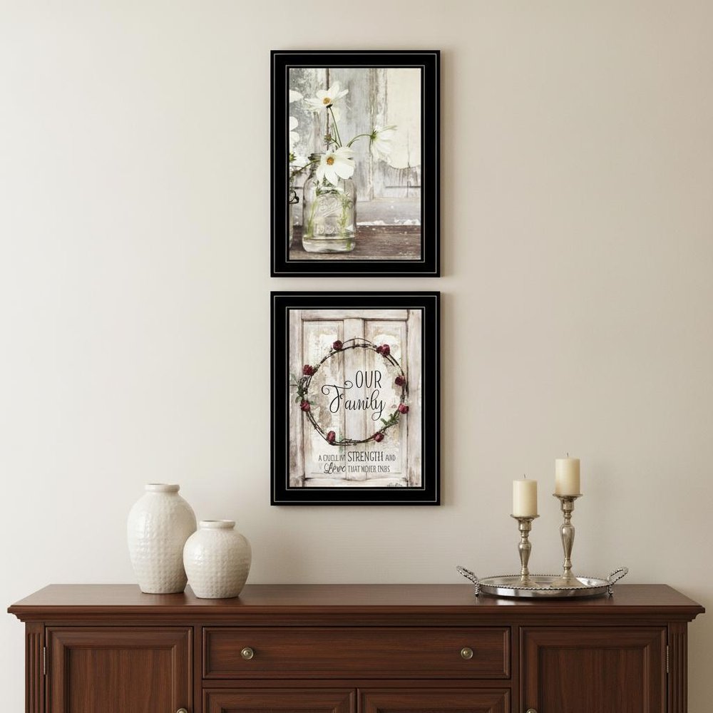 Set Of Two Our Family Blossoms 1 White Framed Print Wall Art HomeRoots
