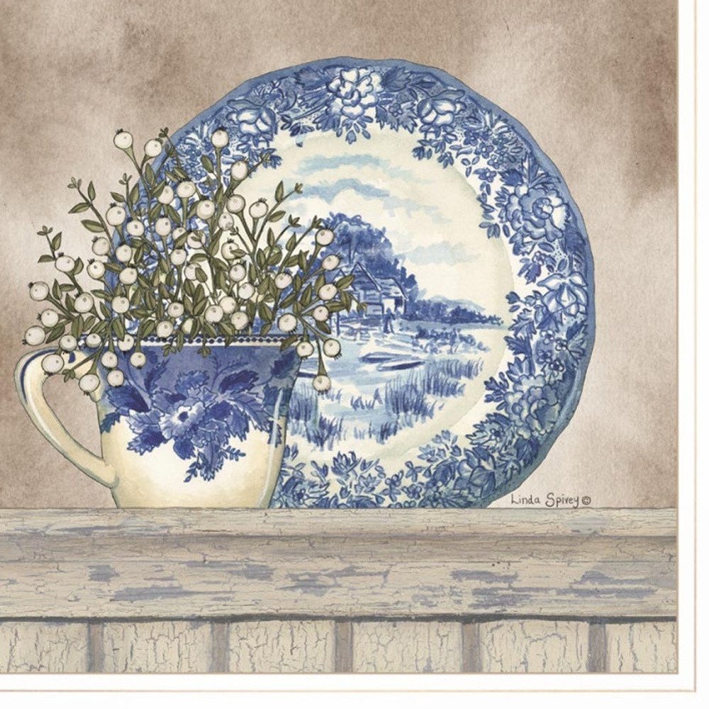 Set Of Two The Farmhouse Blues 1 White Framed Print Wall Art — view 4