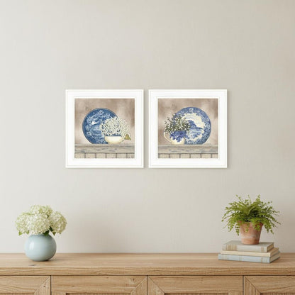 Set Of Two The Farmhouse Blues 1 White Framed Print Wall Art HomeRoots