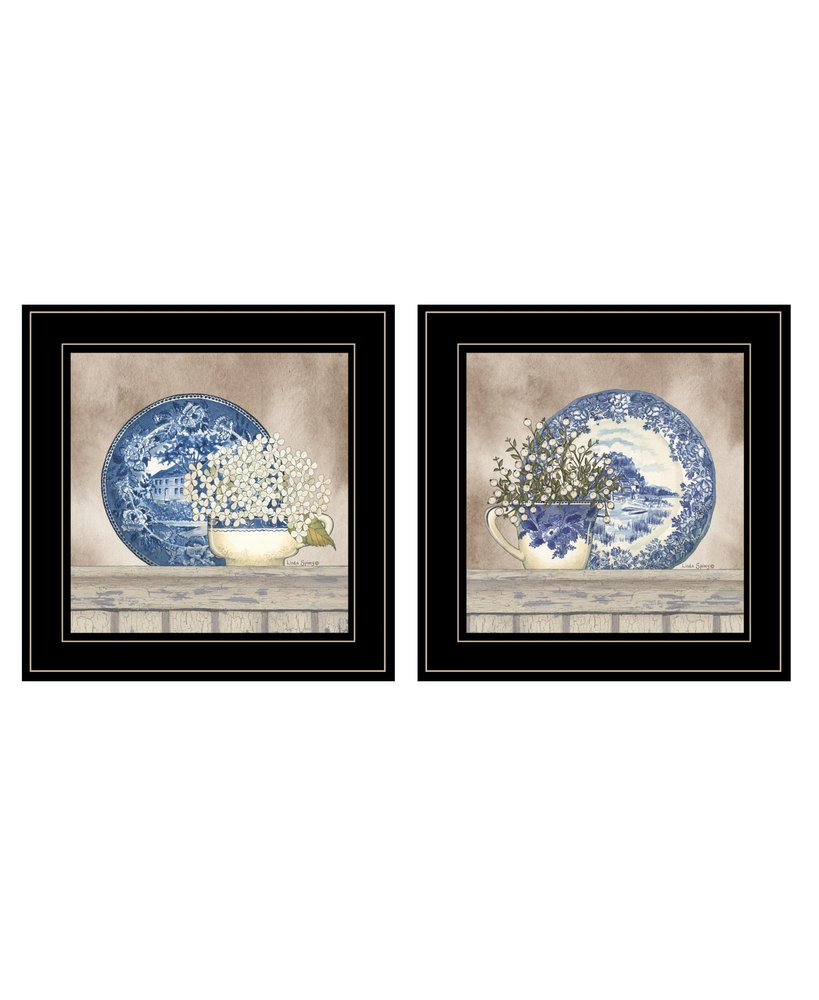 Set Of Two The Farmhouse Blues 1 White Framed Print Wall Art — view 7