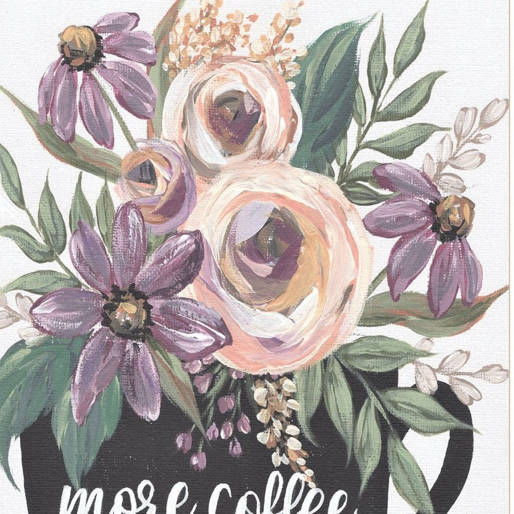 Set Of Two Coffee And Flowers White Framed Print Kitchen Wall Art HomeRoots