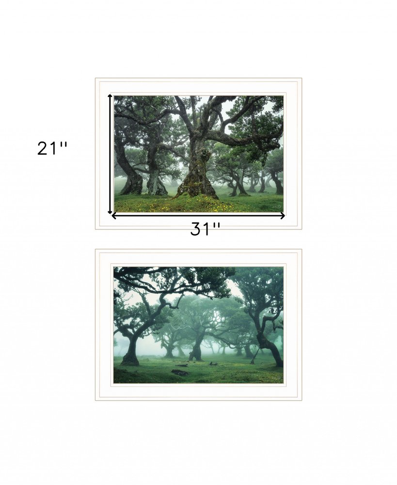 Set Of Two Enchanted Forest 1 White Framed Print Wall Art — view 3