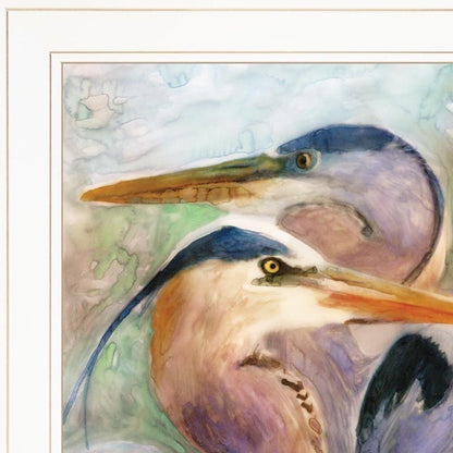 Set Of Two Blue Heron Duet White Framed Print Wall Art HomeRoots