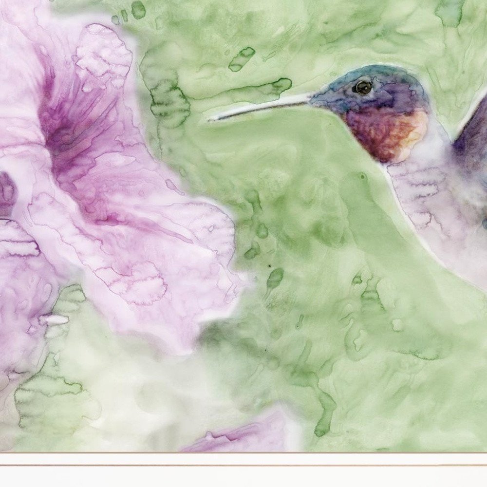 Set Of Two Humming Bird 1 and 2 White Framed Print Wall Art — view 3
