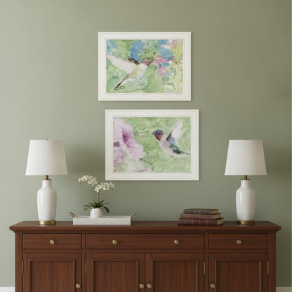 Set Of Two Humming Bird 1 and 2 White Framed Print Wall Art HomeRoots