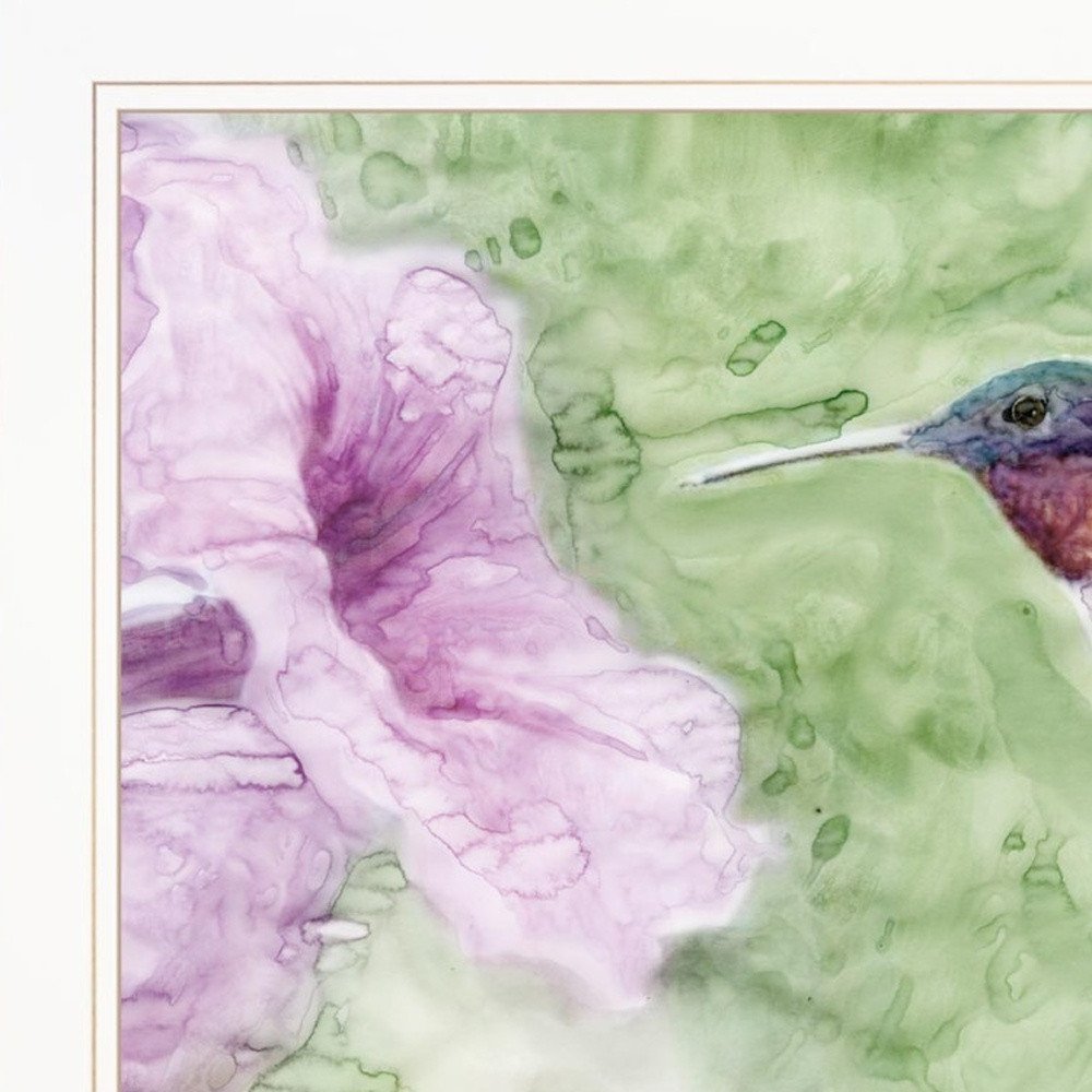 Set Of Two Humming Bird 1 and 2 White Framed Print Wall Art — view 4