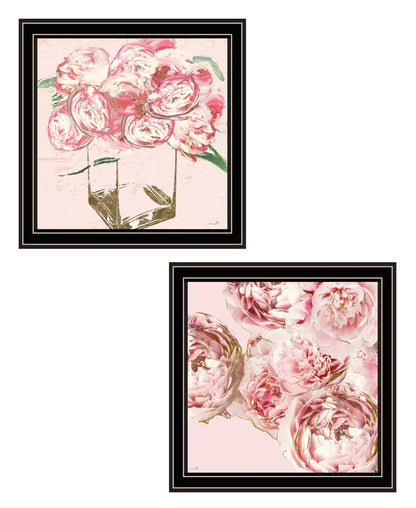 Set Of Two The Peonies 1 Black Framed Print Wall Art HomeRoots