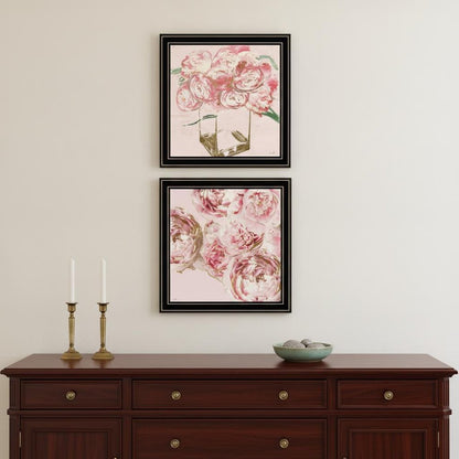 Set Of Two The Peonies 1 Black Framed Print Wall Art HomeRoots