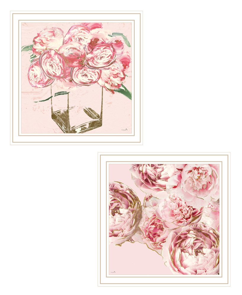 Set Of Two The Peonies 2 White Framed Print Wall Art HomeRoots