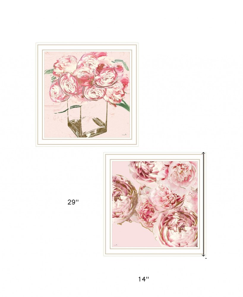 Set Of Two The Peonies 2 White Framed Print Wall Art HomeRoots