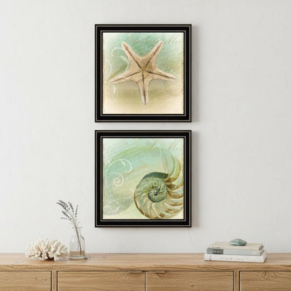Set Of Two The Sea I and Sea II 1 Black Framed Print Wall Art HomeRoots