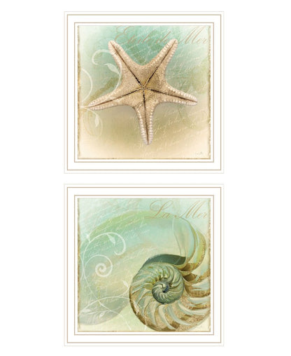 Set Of Two The Sea I and Sea II 2 White Framed Print Wall Art HomeRoots