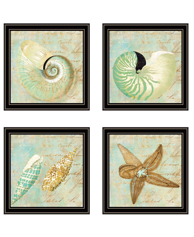 Set Of Four Ocean 1 Black Framed Print Wall Art — view 2