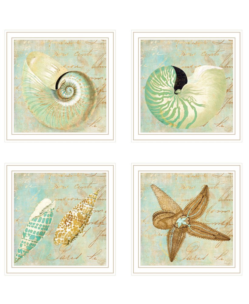 Set Of Four Ocean 2 White Framed Print Wall Art HomeRoots