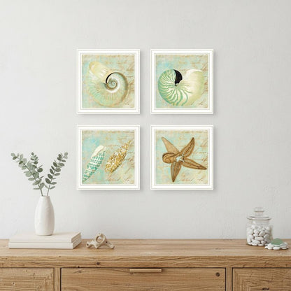 Set Of Four Ocean 2 White Framed Print Wall Art HomeRoots