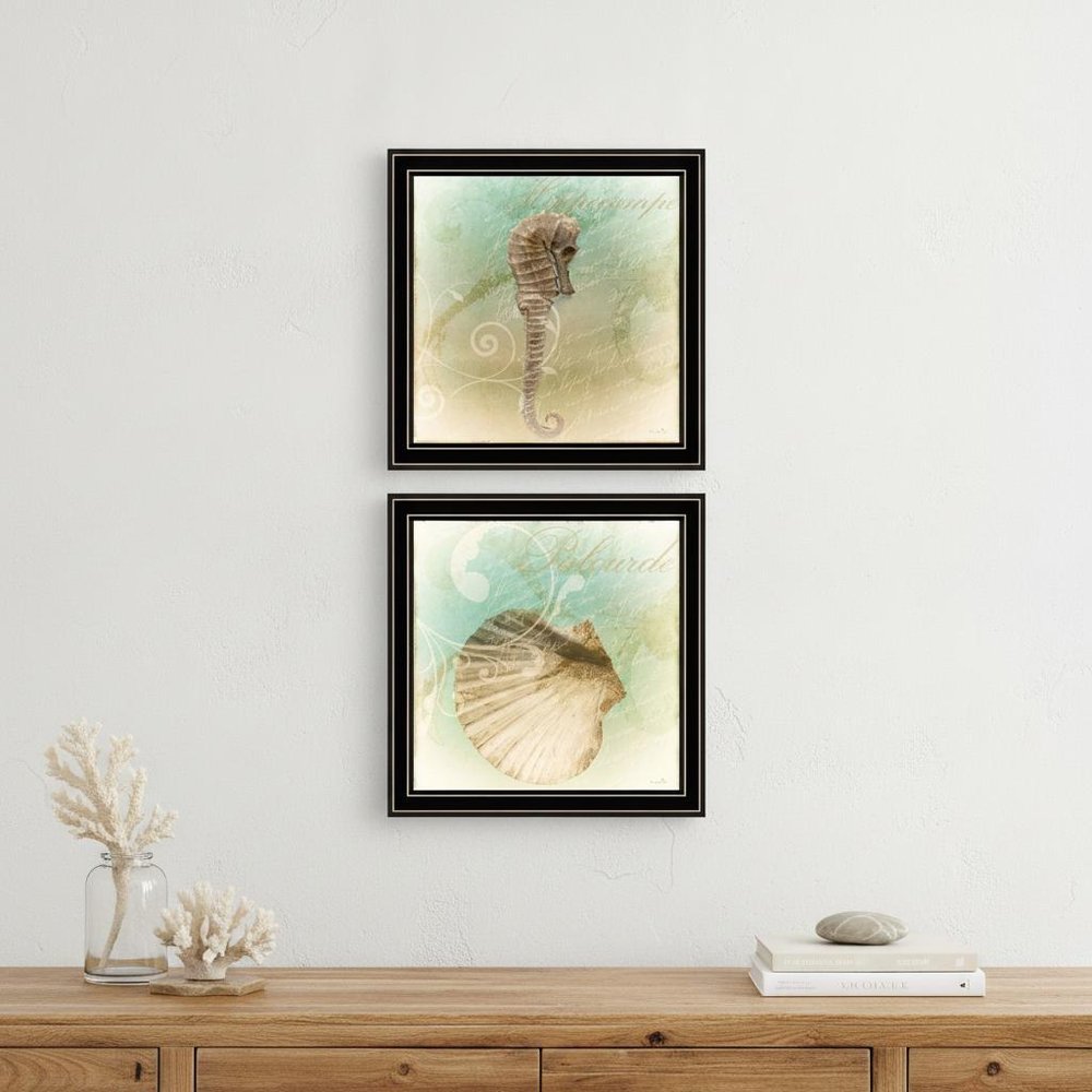 Set Of Two The Sea III and Sea IV 1 Black Framed Print Wall Art — view 1