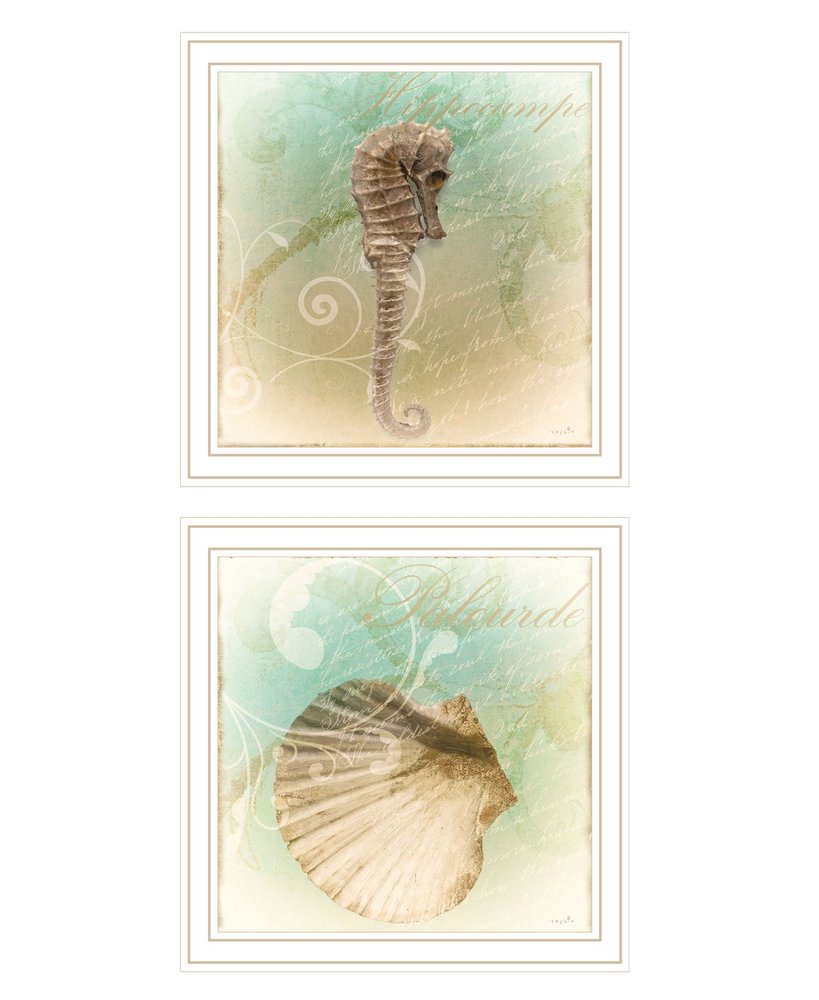 Set Of Two The Sea III and Sea IV 2 White Framed Print Wall Art HomeRoots