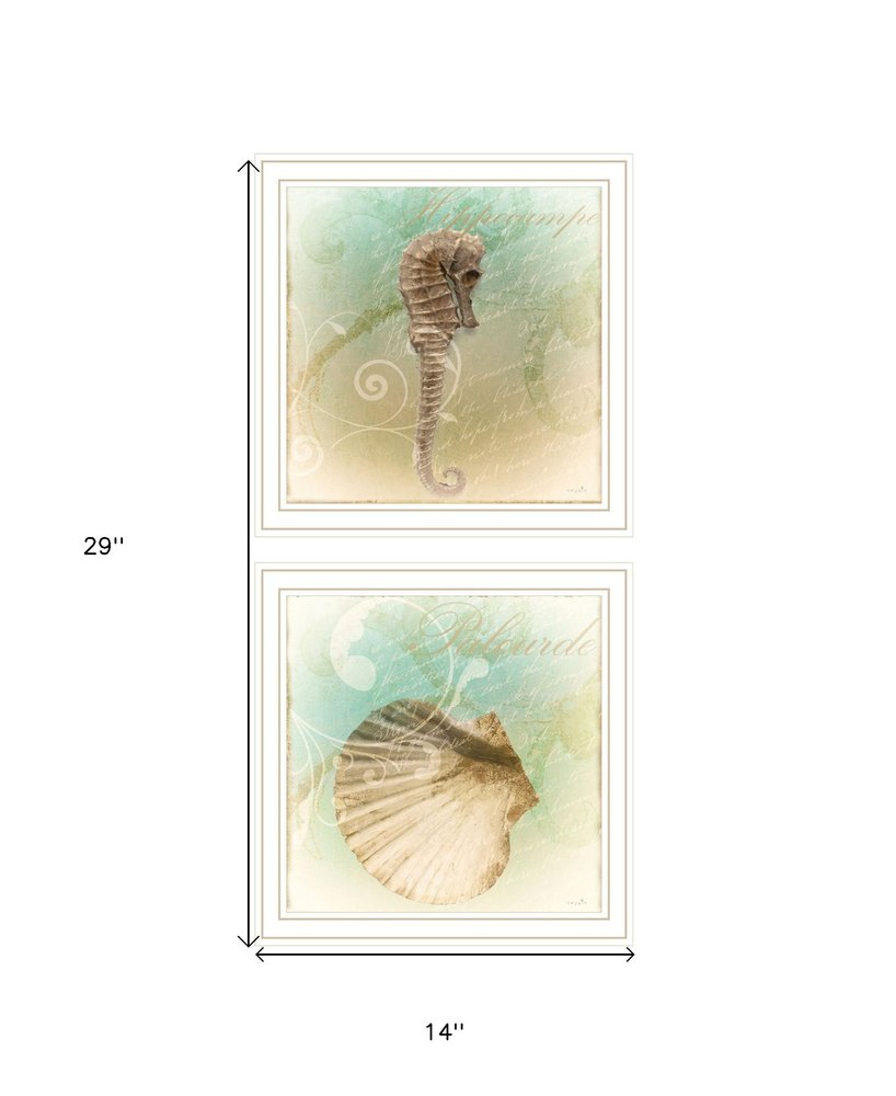 Set Of Two The Sea III and Sea IV 2 White Framed Print Wall Art HomeRoots