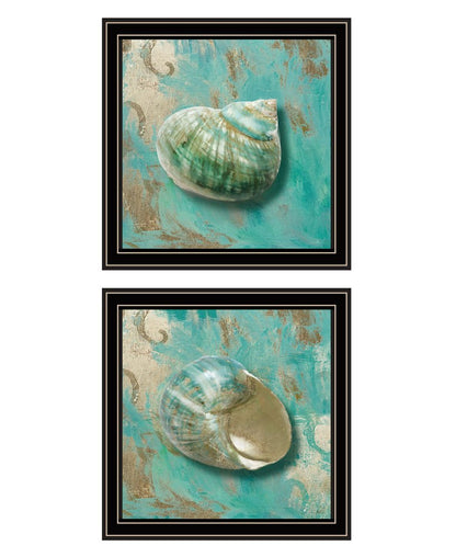 Set Of Two Azurica I and Sea II 1 Black Framed Print Wall Art HomeRoots