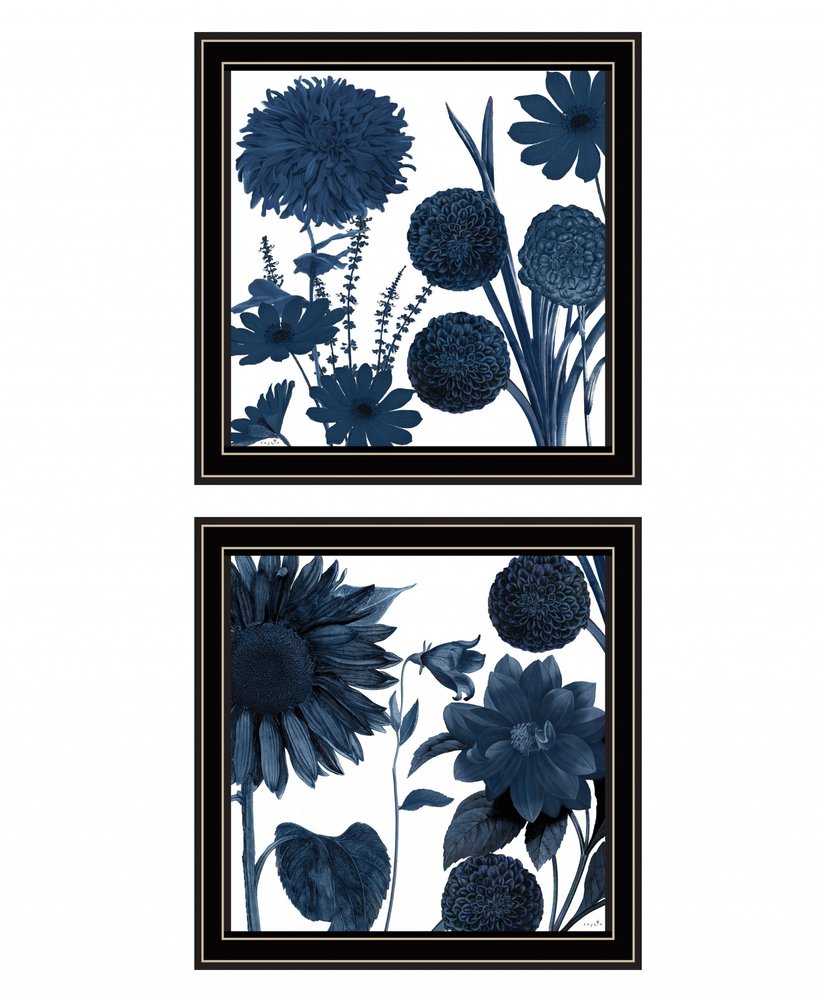 Set Of Two Sunflower Blues 1 Black Framed Print Wall Art HomeRoots
