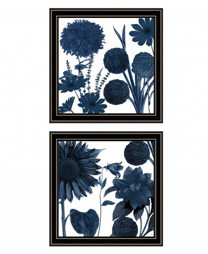 Set Of Two Sunflower Blues 1 Black Framed Print Wall Art HomeRoots
