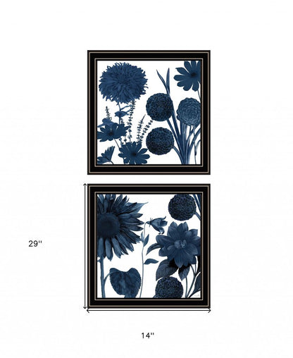 Set Of Two Sunflower Blues 1 Black Framed Print Wall Art HomeRoots