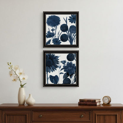 Set Of Two Sunflower Blues 1 Black Framed Print Wall Art HomeRoots