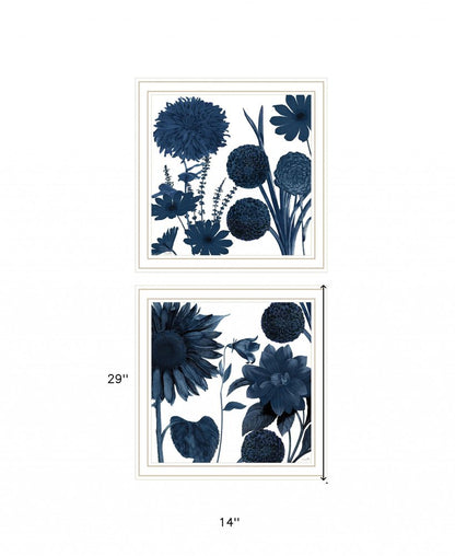 Set Of Two Sunflower Blues 2 White Framed Print Wall Art HomeRoots