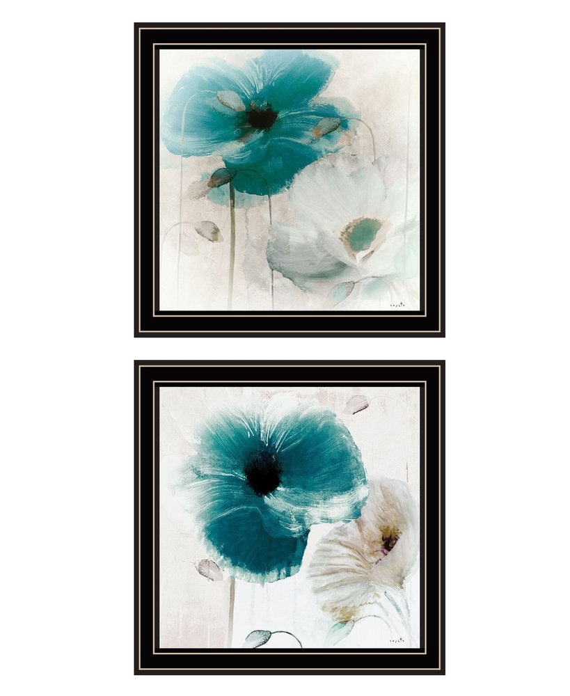 Set Of Two Poppy 1 Black Framed Print Wall Art — view 1